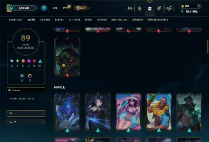 Conta Unranked com 105 campeões e 89 Skins - League of Legends LOL