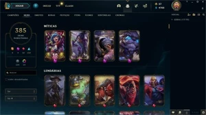 Conta League Of Legends com 385 skins, 5 míticas LOL