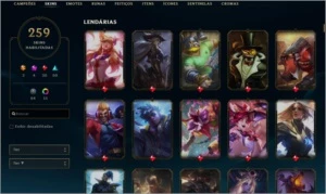Conta de LoL (ex DIAMANTE) com 259 SKINS/ 140 campeões - League of Legends