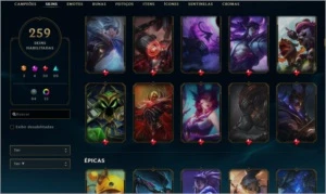 Conta de LoL (ex DIAMANTE) com 259 SKINS/ 140 campeões - League of Legends