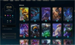 Conta de LoL (ex DIAMANTE) com 259 SKINS/ 140 campeões - League of Legends