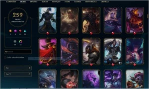 Conta de LoL (ex DIAMANTE) com 259 SKINS/ 140 campeões - League of Legends