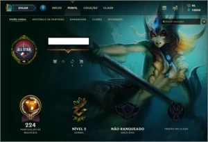 CONTA UNRANKED LVL 48 + 58 SKINS! - League of Legends LOL