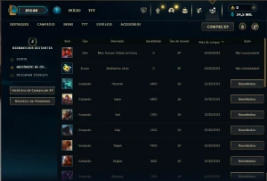 Mestre com 25 Champs e 1 Skin + 11 Fragmentos - League of Legends LOL