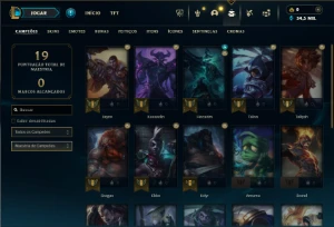 Mestre com 25 Champs e 1 Skin + 11 Fragmentos - League of Legends LOL