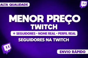 MAIS VENDIDO 100 Seguidores na Twitch com Perfil e Nome Real