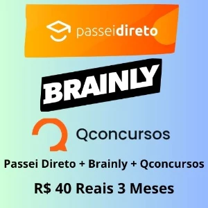 Passei Direto Premium + Brainly + Qconcursos 3 Meses - Assinaturas e Premium