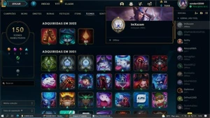 Estou vendendo minha conta level 420 com 83 skins, elo prata - League of Legends LOL