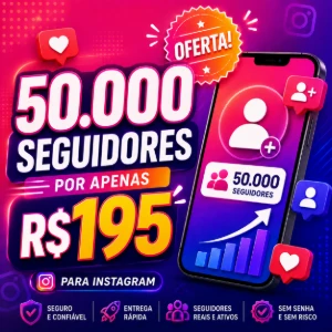 50.000 Seguidores Para Instagram (Promoção) - Redes Sociais