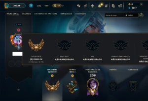 Ouro 4 com 65 Champs e 35 Skins ( MAIN ADC ) - League of Legends LOL