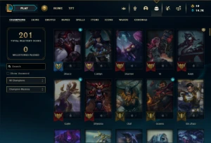 Bronze 1 com 150 Champs e 242 Skins + 2 Skins Raras + Icones - League of Legends LOL