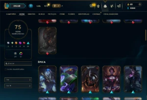 Ferro 2 com 65 Champs e 75 Skins +3 Ultimates - League of Legends LOL