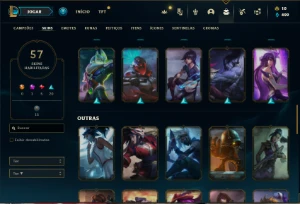 Conta bronze 2 com 130 Champs e 57 Skins + 1 Prestigio Sett - League of Legends LOL