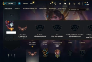Conta bronze 2 com 130 Champs e 57 Skins + 1 Prestigio Sett - League of Legends LOL