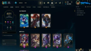 League of Legends conta nvl 851, 401 skins, all champs.