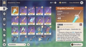 [AR34] XIAO 5* + QIQI 5* + ESPADÃO ORGULHO CELESTIAL 5* - Genshin Impact