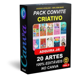 Pack Canva Convite Criativo Vol 4 - 20 Artes Editáveis - Serviços Digitais