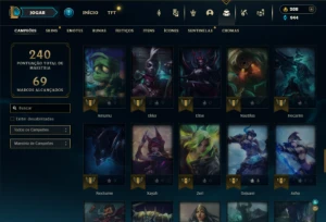 Esmeralda 4 com 85 Champs e 51 Skins + 2 Fragmentos - League of Legends LOL