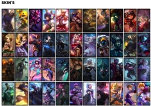 Conta ouro 1 com 141 Champs e 219 Skins + 6 Prestigios - League of Legends LOL