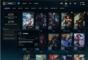 Conta ouro 1 com 141 Champs e 219 Skins + 6 Prestigios - League of Legends LOL