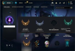 Conta ouro 1 com 141 Champs e 219 Skins + 6 Prestigios - League of Legends LOL