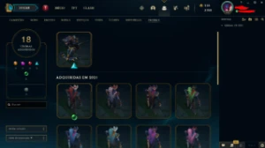 Conta LOL lvl 402, 108 skins, todos os champs, 3k700 EA - League of Legends