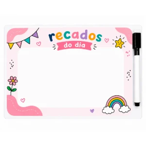 Kit Lousa Infantil Porta-Recados com Caneta - Artesanato e Personalizados