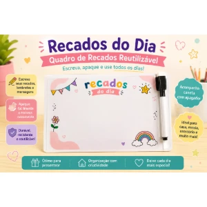 Kit Lousa Infantil Porta-Recados com Caneta