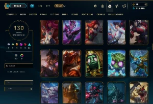 Ferro 1 com TODOS os Champs e 130 Skins +1 Prestigio da Lux - League of Legends LOL