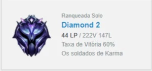 Conta Diamante 2 League of Legends- pode trocar e-mail/senha LOL