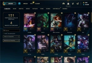 Conta ouro 4 com 53 Champs e 47 Skins - League of Legends LOL