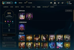 Conta ouro 4 com 53 Champs e 47 Skins - League of Legends LOL