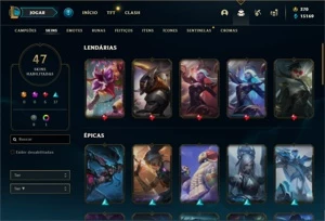 Conta ouro 4 com 53 Champs e 47 Skins - League of Legends LOL