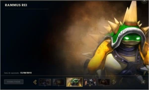 Conta level 117 com Rammus Rei e 58 skins, Elo: Ouro 4 - League of Legends LOL