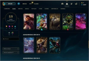 Conta level 117 com Rammus Rei e 58 skins, Elo: Ouro 4 - League of Legends LOL