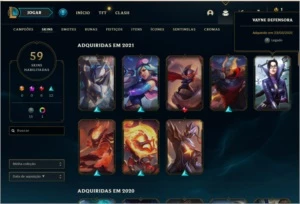Conta level 117 com Rammus Rei e 58 skins, Elo: Ouro 4 - League of Legends LOL