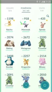 Conta de Pokémon GO