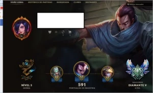 CONTA DIAMANTE 3 COM MMR DE MESTRE ! SEASON ANTERIOR MESTRE  - League of Legends LOL