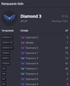 CONTA DIAMANTE 3 COM MMR DE MESTRE ! SEASON ANTERIOR MESTRE  - League of Legends LOL