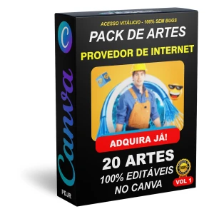 Pack Canva Provedor de Internet - 20 Artes Editáveis - Serviços Digitais