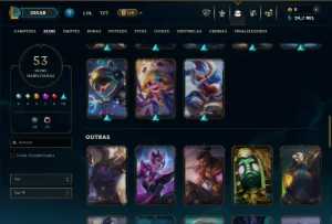Platina 4 com 90 Champs e 53 Skins ( JG / MID / TOP ) - League of Legends LOL