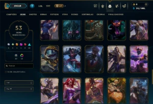 Platina 4 com 90 Champs e 53 Skins ( JG / MID / TOP ) - League of Legends LOL