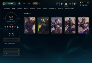 Platina 4 com 90 Champs e 53 Skins ( JG / MID / TOP ) - League of Legends LOL