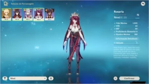 CONTA GENSHIN COM ROSARIA C1 + XINYAN - Genshin Impact