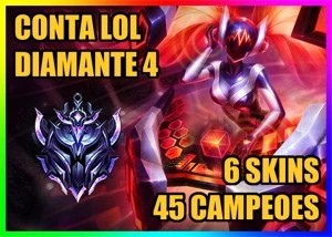 CONTA SMURF LOL 🌟 DIAMANTE 4 🌟 6 SKINS 🌟 45 CAMPEOES - League of Legends