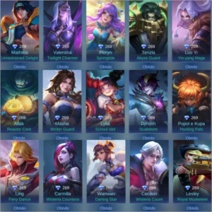 CONTA MOBILE LEGENDS 207 SKINS