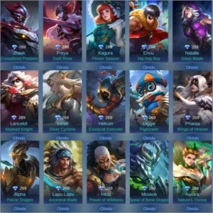 CONTA MOBILE LEGENDS 207 SKINS