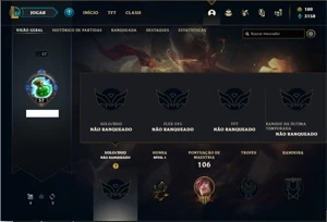 Conta unranked com 41 Champs e 12 Skins - League of Legends LOL