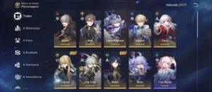 Conta Honkai Star Rail 8 personagens 5*, e 7 cones 5* - Outros