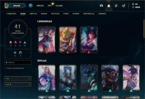 Platina 4 com 60 Champs e 41 Skins - League of Legends LOL